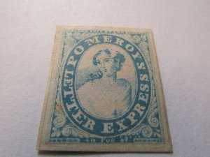 US Local Stamps 1844, Scott # 117L3 Pomeroy's Letter Express 5c On Piece...