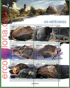 B1370 - Centrafricaine - ERROR MISPERF Stamp Sheet - 2023 - Meteorite DINOSAOUR-