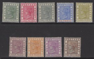 GOLD COAST SG11/9a 1884-91 DEFINITIVE SET MTD MINT