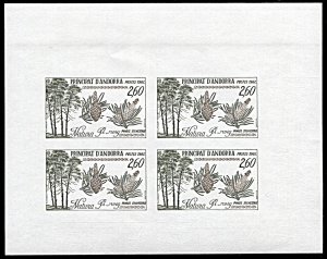 Andorra (French), 301 imperf. block of 4, Pine Trees