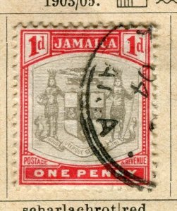 JAMAICA; 1903 early ' Arms ' issue used 1d. value