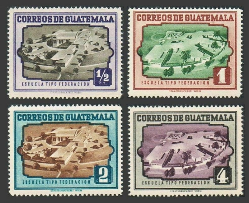 Guatemala 339-342,hinged.Michel 522-525. Modern model schools, 1951. 