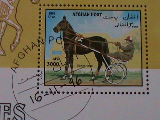 AFGHANISTAN-1996- LOVELY HORSES CTO-S/S-VF FANCY CANCEL WE SHIP TO WORLDWIDE