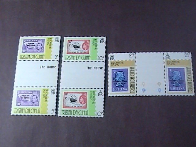 TRISTAN da CUNHA # 260-262-MINT/NH-COMPLETE SET OF CROSS GUTTER PAIRS--1979