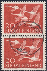 Finland 1956 Sc 343 Whooper Swan IMATRANKOSKI CDS Stamp Pr U