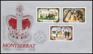 Montserrat 363-365 Queen Elizabeth II Silver Jubilee U/A FDC