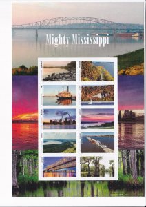 U.S.: Sc #5698, Mighty Mississippi, Forever Stamps, Sheet of 10, MNH