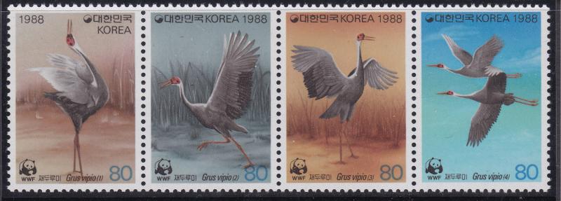 South Korea, WWF, Fauna, Birds MNH / 1988