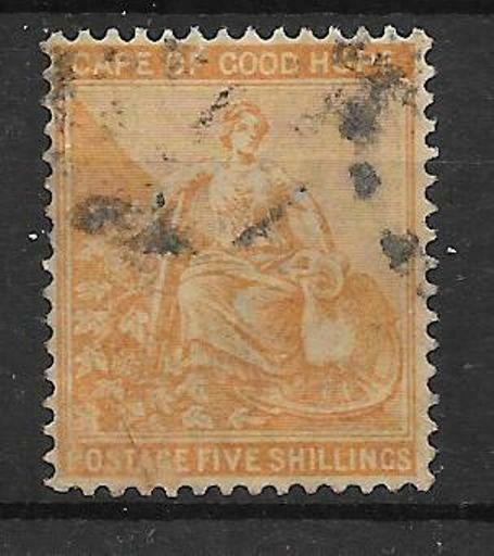 CAPE OF GOOD HOPE SG45 1883 5/= ORANGE USED