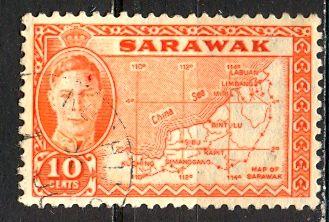 Sarawak: 1952 Sc. #195, O/Used Single Stamp