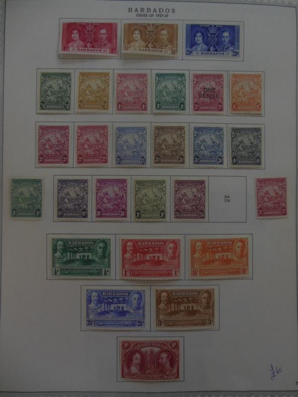 BARBADOS : Beautiful Very Fine, Mint collection on album pages SG Cat £1,001.00