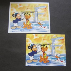 Turks & Caicos 1984 Sc 628,628a Disney set MNH