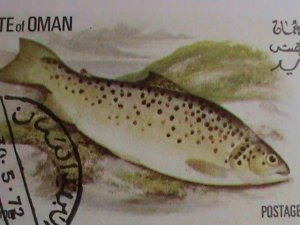 ​STATE OF OMAN STAMP- 1972 BEAUTIFUL  RIVER FISHES IMPERF: CTO -S/S SHEET VF