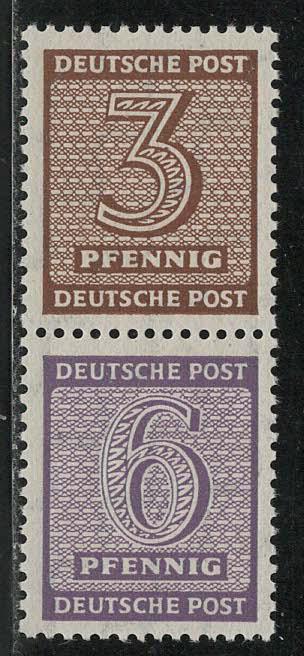 GDR West Saxony Scott # 14N1, 14N4, mint nh, se-tenant, Mi # SZd3