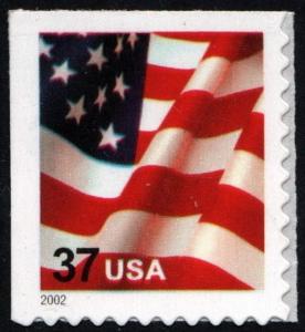 SC#3636 37¢ Flag Booklet Single (2002) SA