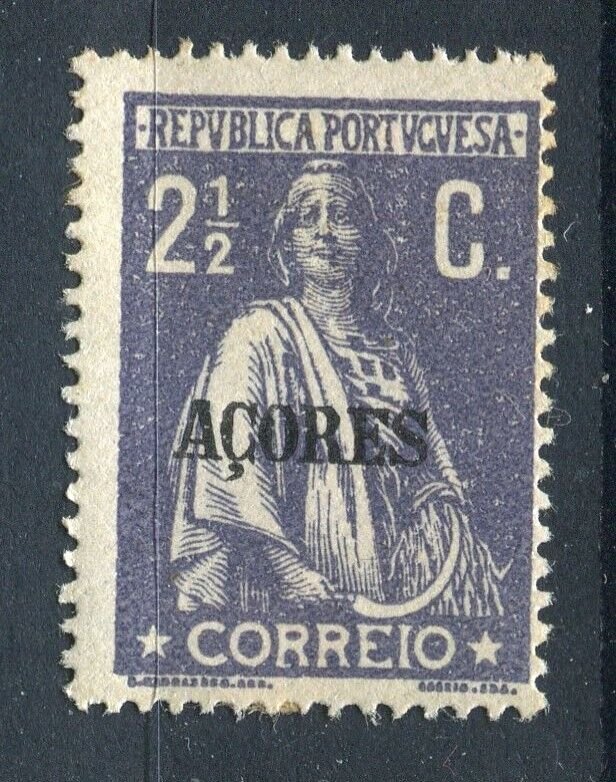 PORTUGUESE COLONIES; ACORES 1920s early Ceres issue Mint hinged 2.5c. value