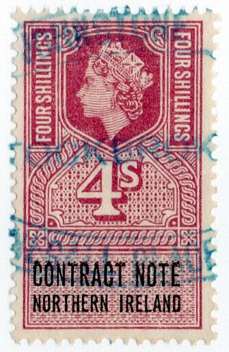 (I.B) Elizabeth II Revenue : Contract Note (Northern Ireland) 4/-