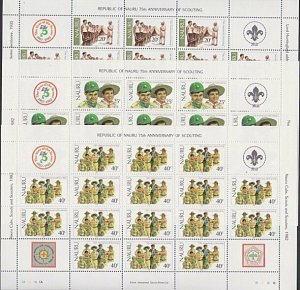 NAURU 1982 75th Anniv Scouts in Nauru - set in complete sheets MNH.........57630