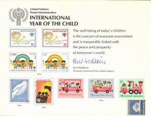 United Nations Souvenir Card, #15, International Year of the Child