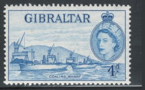 Gibraltar 1953 Queen Elizabeth II & Coaling Wharf 4p Scott # 138 MNH