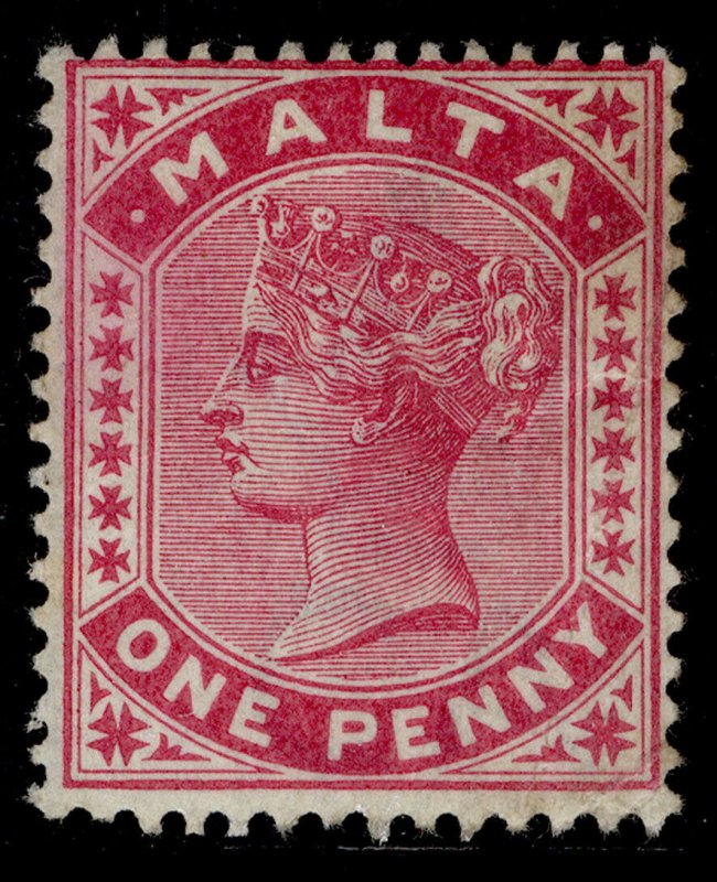 MALTA QV SG21, 1d rose, M MINT. Cat £85.