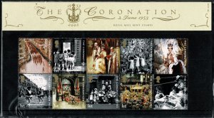 G.B.QE II 2003 50th ANNIV CORONATION MINT (NH) SG2368-77 P.O.PACK 347 SUPERB