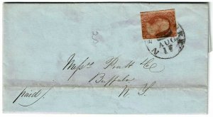 1851 New York, NY cancel on printed business notice, Scott 10 type I