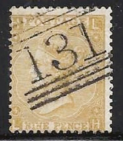 Great Britain #46 9p Straw Nice Color and Cancel....Nice Stamp! CV$575