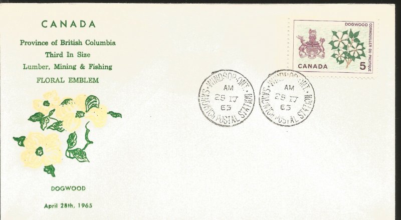 J) 1965 CANADA, PROVINCE THE BRITISH COLUMBIA THIRD SIZE LUMBER, MINING & FISHIN