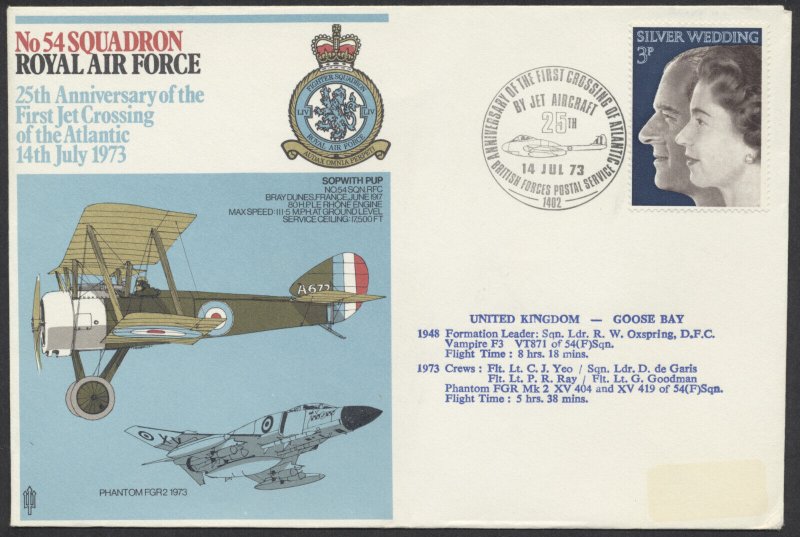 1973 1st Jet Crossing Atlantic Cover 25th Anniversary England to Goose Bay NFLD