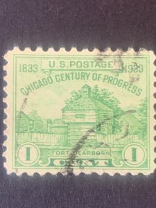 1833 Chicago postage stamp  ,  black cancelled postage used, refno:5015