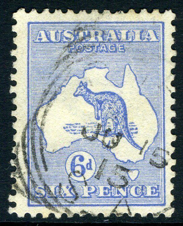 AUSTRALIA-1915 6d Ultramarine Sg 26 FINE USED V11779