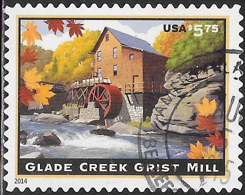 US 4927 Used - American Landmarks - Glade Creek Grist Mill - Priority $5.75