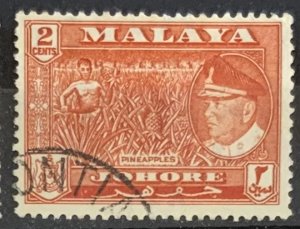 JOHORE 1960 2 cents SG156 USED