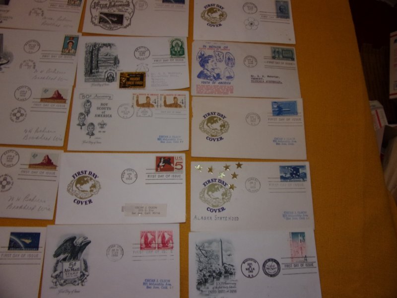 US FDC COLLECTION, ALL W/CACHET,