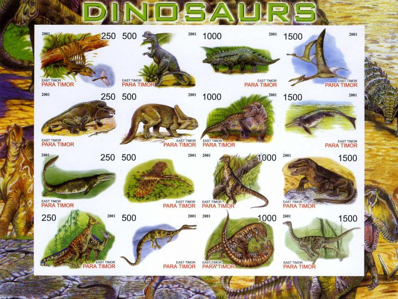 Timor (East) 2001 Dinosaurs Sheet Imperforated mnh.vf