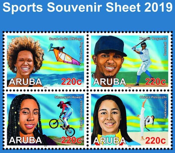 Aruba 2019 MNH Stamps Souvenir Sheet Scott 628 Sport Baseball Taekwondo Bicycle