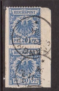 German Post Offices In China Michel #48b Used Pair With shanghai 11\24\94 Cancel