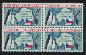 Czechoslovakia Penguins Birds Antarctic Treaty Block of 4 1991 MNH SG#3061