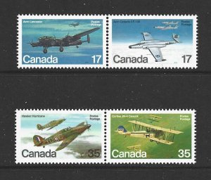 CANADA - 1980 MILITARY AIRCRAFT PAIRS - SCOTT 874a TO 876a - MNH