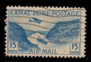 US Canal Zone 1931 Air Post Scott C10 used -  Gaillard Cut  map cancel