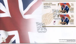 GB London 2012 Paralympics Mark Colbourne Gold First Day Cover Unaddressed 