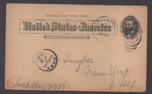 **US 19th Century Postal Stationery Cover, SC# UX10, Ralatka, NY, 4/16/1894