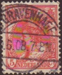 Netherlands 1898 Sc#65, SG#177 5c Red Queen Wilhelmina USED-VG-NH.