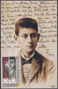 CZECHOSLOVAKIA Sc # 3575.3 MAXICARD 130th ANN  BIRTH  FRANZA KAFKA CZECH AUTHOR