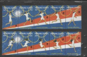 MARSHALL ISLANDS #188-189 1988 SUMMER OLYMPICS SEOUL MINT VF NH S/5