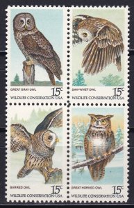 USA, Fauna, Birds, Owls MNH / 1978