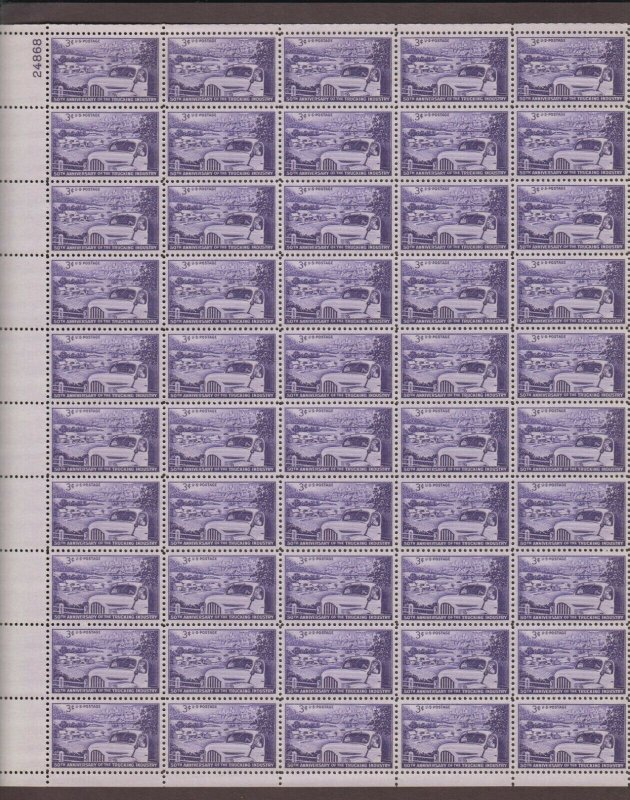 US,1025,TRUCKING,MNH VF, FULL SHEET,1950'S COLLECTION,MINT NH ,VF