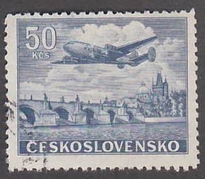 Czechoslovakia # C27, Airplane, High Value, Used, 1/3 Cat.