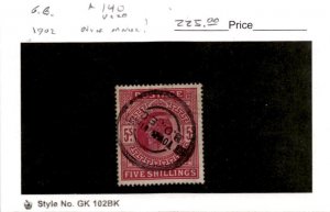 Great Britain, Postage Stamp, #140 Used, 1902 King Edward (AF)
